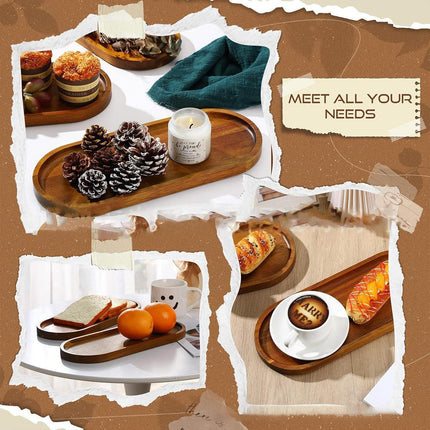8pcs Wooden Cake Tray Home Serving Tray for Treats Snacks and Desserts Use