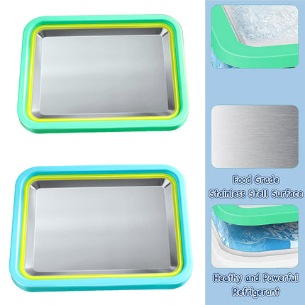 Stainless Steel Home Small Ice Frying Yogurt Tray Homemade Dessert Fruit Snack