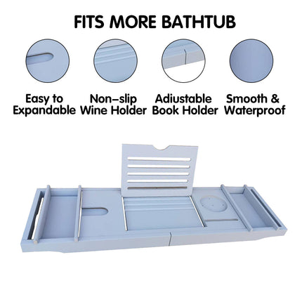 Retractable Bathtub Shelf Multifunctional Bath Rack With Phone Tablet Holder