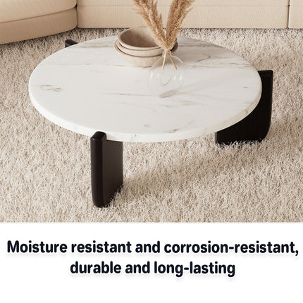 Coffee Table Modern Style 80x31cm Black Small Tea Table for Living Room Bedroom