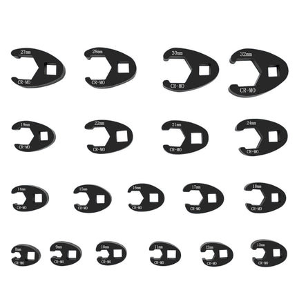 19PCS Open End Wrench Head Set Oil Pipe Spanner Auto Repair Line Removal Tool