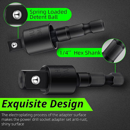 3PCS Universal Adapter Hexagon Shank to Square Head Connecting Rod for Tools