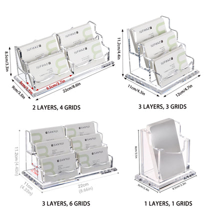 Acrylic Business Card Holder Desk Name Card Display Stand for Office Desk