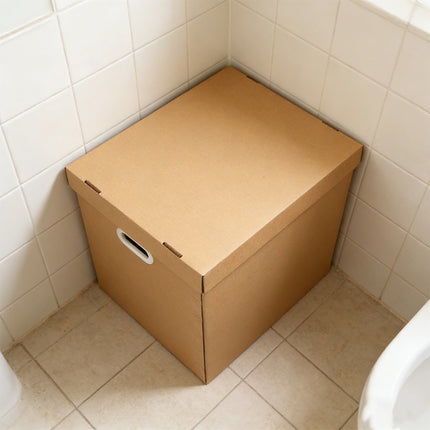 5PCS Kraft Paper Storage Box with Lid 80L Portable for Clothes Books Home Office
