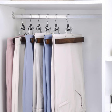 10pcs Solid Wood Skirt Clip Non Slip Hanger Flannel Trouser Clothes Organizer