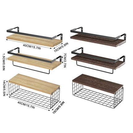 3 PCS Multi Functional Wall Mounted Storage Shelf Space Saving Home Decor