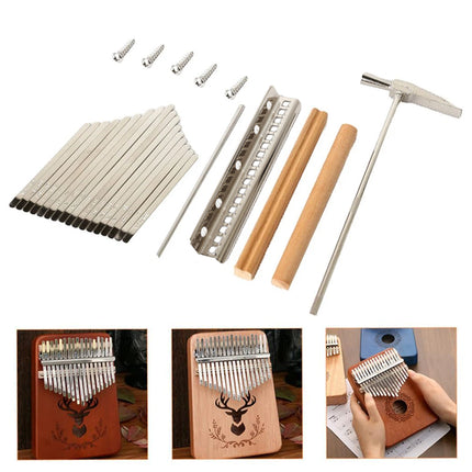 17-Tone Keyboard Set with Soundboard and Tuning Hammer for Musical Instrument
