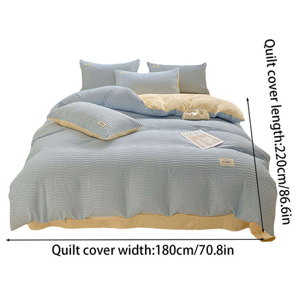 Super Soft Solid Colour Duvet Cover Simple Elegant Bedding Comforter Quilt Case