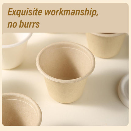 100PCS Biodegradable Pulp Sauce Cups Disposable Condiment Containers with Lids