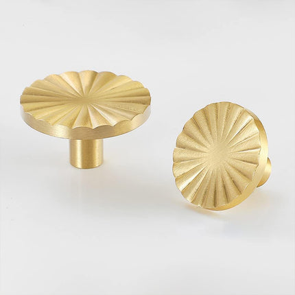 Sunflower Cabinet Handle Single Hole Gold Drawer Pull for Wardrobe Closet Door