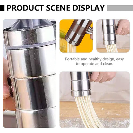Home Manual Stainless Steel Pasta Maker Hand Crank Noodle Press Durable Easy Clean