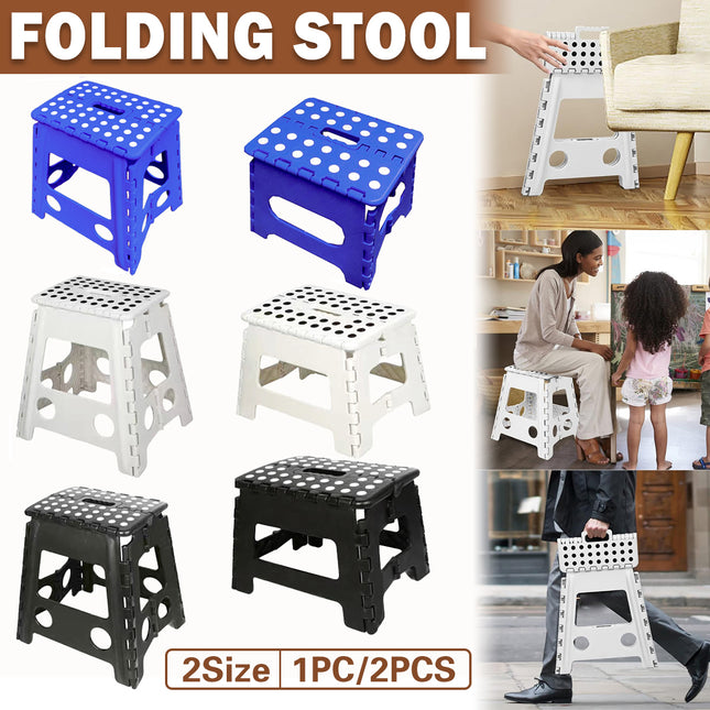 Thickened Plastic Folding Stool Portable Space Saving Step Stool Indoor Outdoor AU