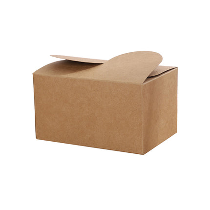 50PCS Foldable Gift Paper Boxes 15x10x8.5cm Khaki White for Party Wedding Use