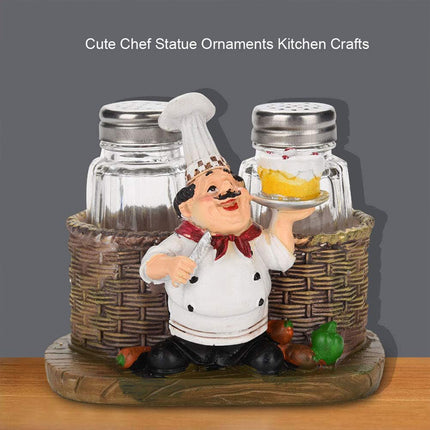 Chef Pepper Bottle Resin Handicraft Ornament Kitchen Decor Miniature Figurine