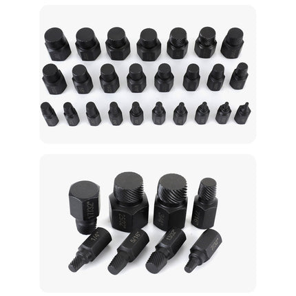 Screw Extractor Set 25pc Multi-Spline Damaged Bolt Stud Remover CR-MO Steel