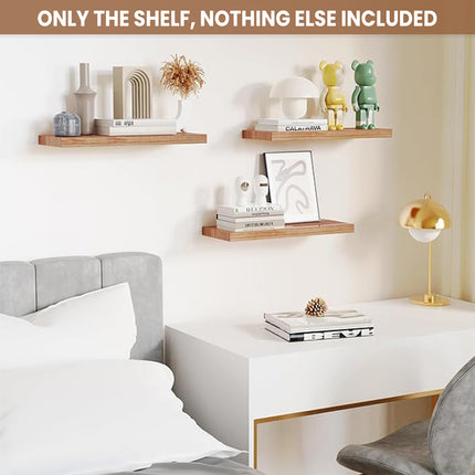 3 PCS Wooden Wall Shelf Single Board Wall Mounted Home Decor Living Room Bedroom