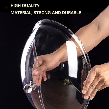 Transparent Fruit Plate with Lid Dustproof Display Stand Pedestal Fruit Bowl for Kitchen