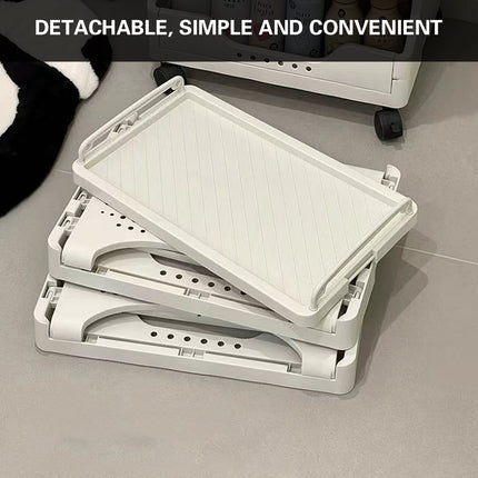 Movable Rolling Cart Storage Shelf With Wheels For Home Kitchen Bathroom Durable