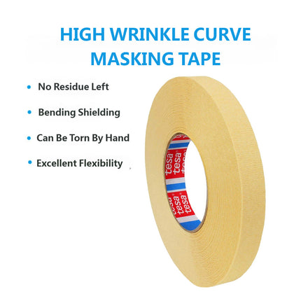 Crepe Paper Masking Tape Curve Paint Hand Tearable No Residue 2.5cm x 50m
