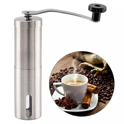 Stainless Steel Manual Coffee Grinder Ceramic Burr Portable Silver Black