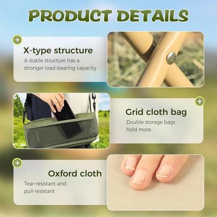Portable Folding Camping Stool with Side Pocket