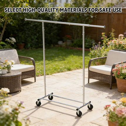 Rolling Chrome Clothes Drying Rack Extending Rail