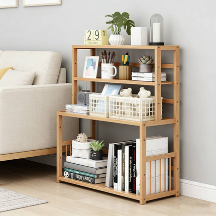Bamboo Desktop Bookshelf Organiser 60x23x66cm