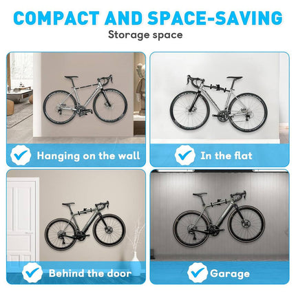 Telescopic Bike Wall Mount Double Hook Padded Frame Hanger
