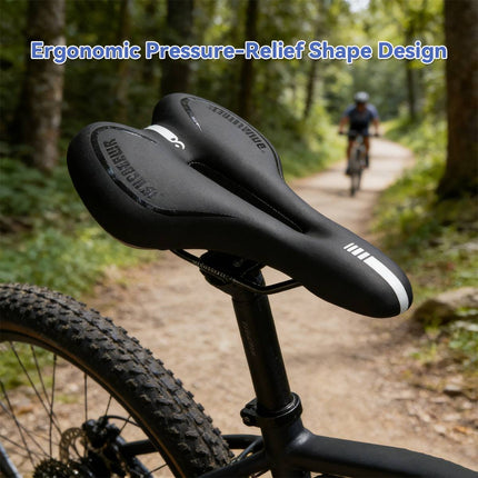 Gel Hollow Bike Saddle 28 x 14.5cm Black Comfort Seat