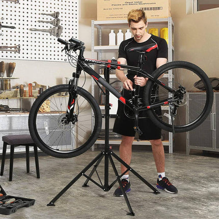 Steel Foldable Bike Repair Stand Blue or Red Accents