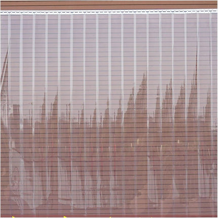 Clear PVC Strip Door Curtain 2 Pack 200cm Thermal Dust Barrier