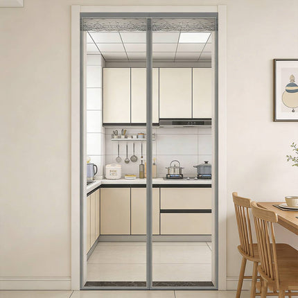 Magnetic Mosquito Mesh Door Curtain 2 Sizes Grey