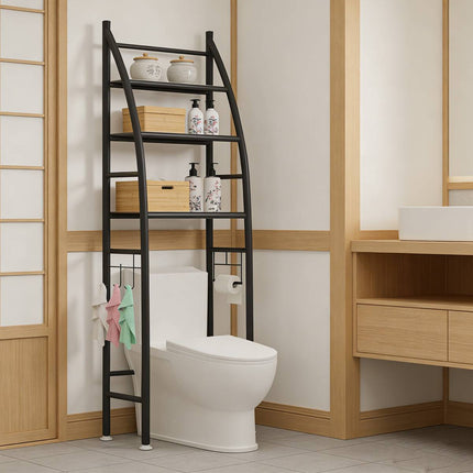 Over Toilet 4 Tier Bathroom Storage Rack White or Black