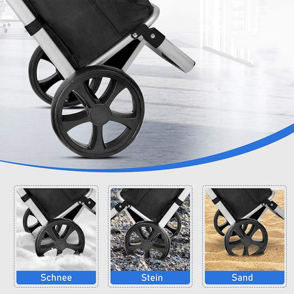 Folding Shopping Cart with Wheels Portable Utility Trolley Grocery Storage Bag