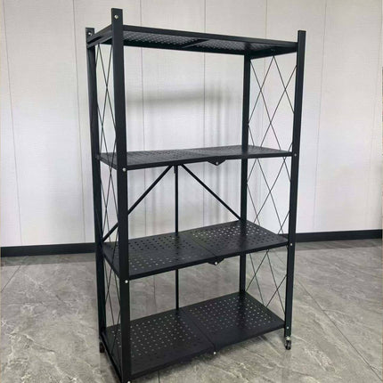 Foldable 4 Tier Kitchen Storage Rack on Wheels