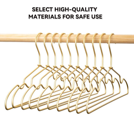 Gold Aluminum Small Clothes Hangers 30 Pack Compact