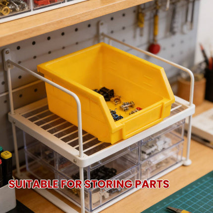 Yellow Plastic Parts Bins 5 Pack 14x10.5x7.5cm