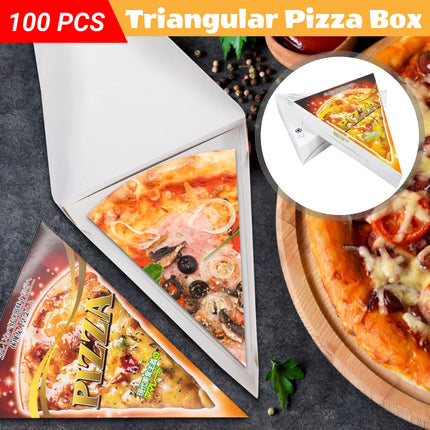 100PCS Triangle Pizza Box Food Grade Material Oil Proof for Takeaway Delivery