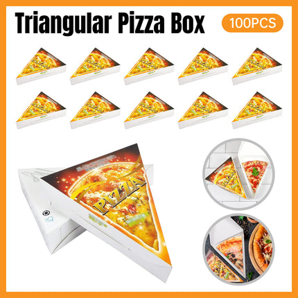100PCS Triangle Pizza Box Food Grade Material Oil Proof for Takeaway Delivery