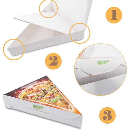 100PCS Triangle Pizza Box Food Grade Material Oil Proof for Takeaway Delivery