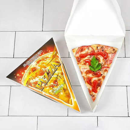 100PCS Triangle Pizza Box Food Grade Material Oil Proof for Takeaway Delivery