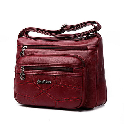 Women’S Multi Pocket Leather Cross Body Ladies Shoulder Bag Messenger Handbag Au - Aimall