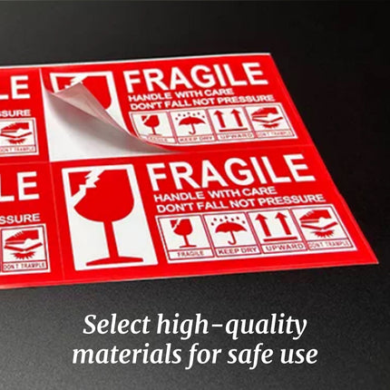 Fragile Warning Self Adhesive Sticker For Express Shipping Courier Alert Use