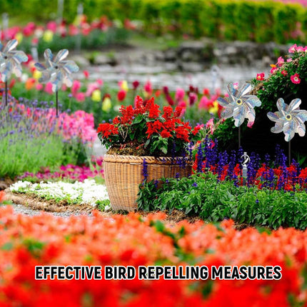 10PCS Reflective Windmill Bird Repeller Garden Stake Spinner Outdoor Plant Protection