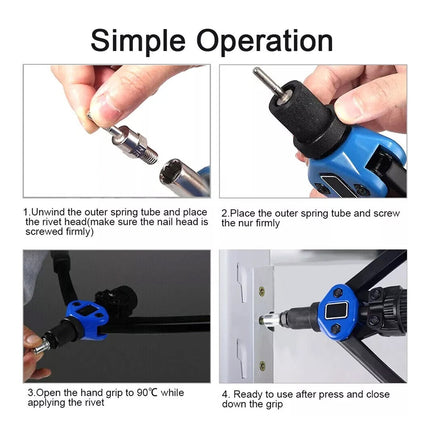 110-Piece Manual Rivet Nut Gun Kit - Hand Riveter Set with Storage Case