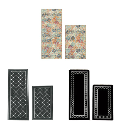 Household Floor Mats 2 Piece Set Non Slip Water Absorbent Dust-Proof Floor Mat