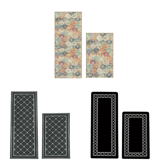 Household Floor Mats 2 Piece Set Non Slip Water Absorbent Dust-Proof Floor Mat