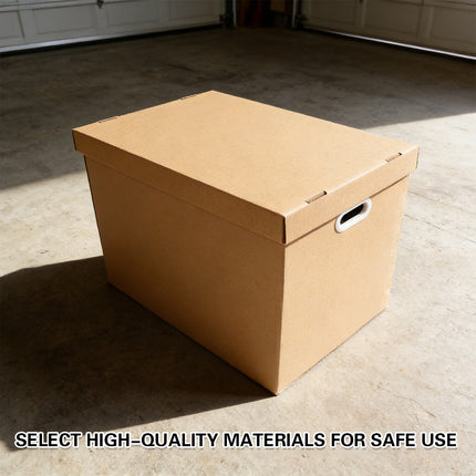 5PCS Kraft Paper Storage Box with Lid 80L Portable for Clothes Books Home Office
