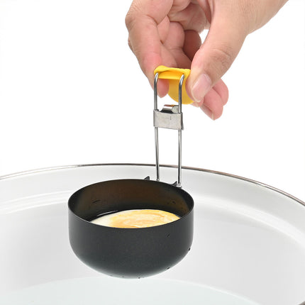 2PCS Collapsible Ear Hanging Non-Stick Heat Resistant Round Egg Steamer