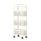 Multi Shelf Bathroom Storage Trolley Organizer with Pull Out Drawer Unit Stand